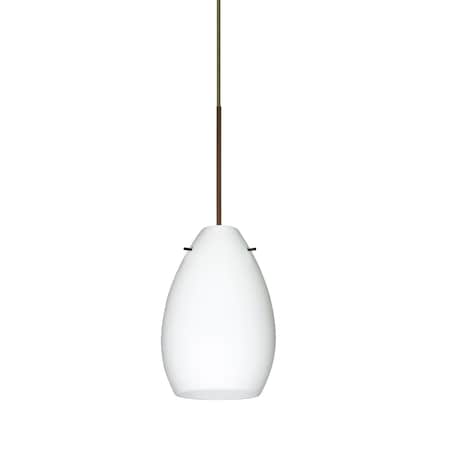 Besa Lighting Pera 6 Cord Pendant, Opal Matte, Bronze Finish, 1x5W LED 1XT-171307-LED-BR
